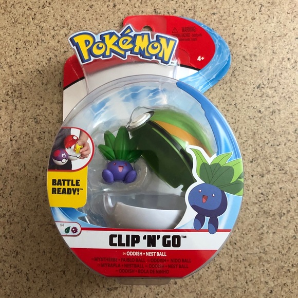 New POKEMON Clip N Go Oddish + Nest Ball Figure